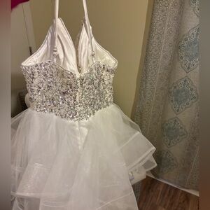Sparkling Silver and White Formal Dress